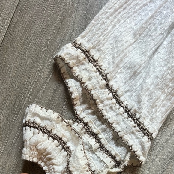 Sundance Peasant Top Embroidered|tunic cream Ivory| boho Sz XS oversized - Picture 4 of 14